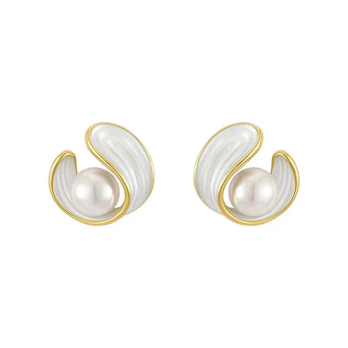 Gold Pearl & Opal Earrings