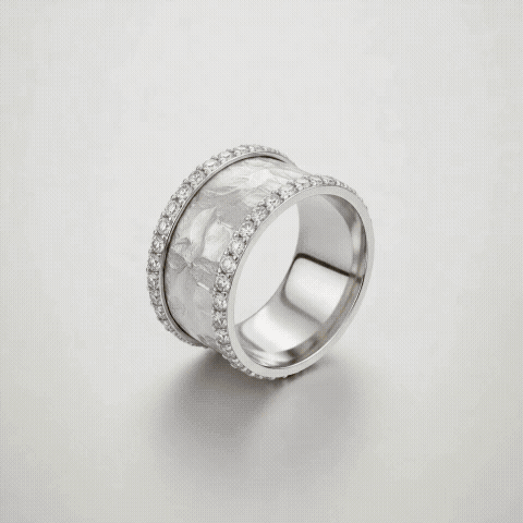 VINTAGE SILVERED ZIRCONIA RING