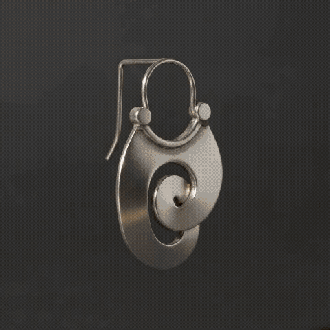 Vintage Silver Spiral Earrings