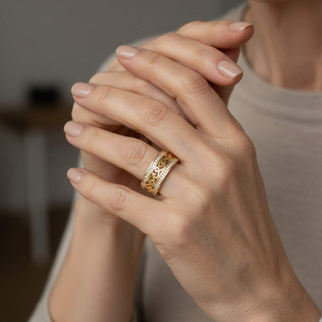 Bright Hollow Gold Ring