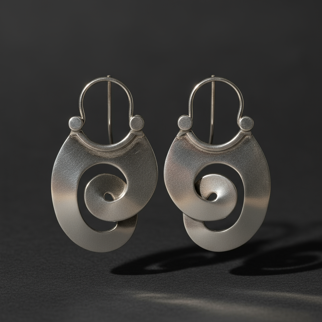 Vintage Silver Spiral Earrings