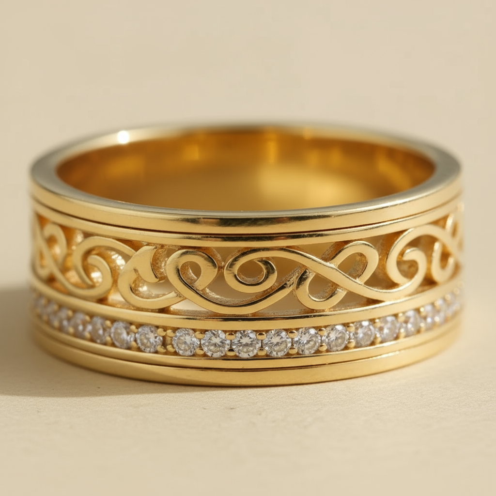 Bright Hollow Gold Ring