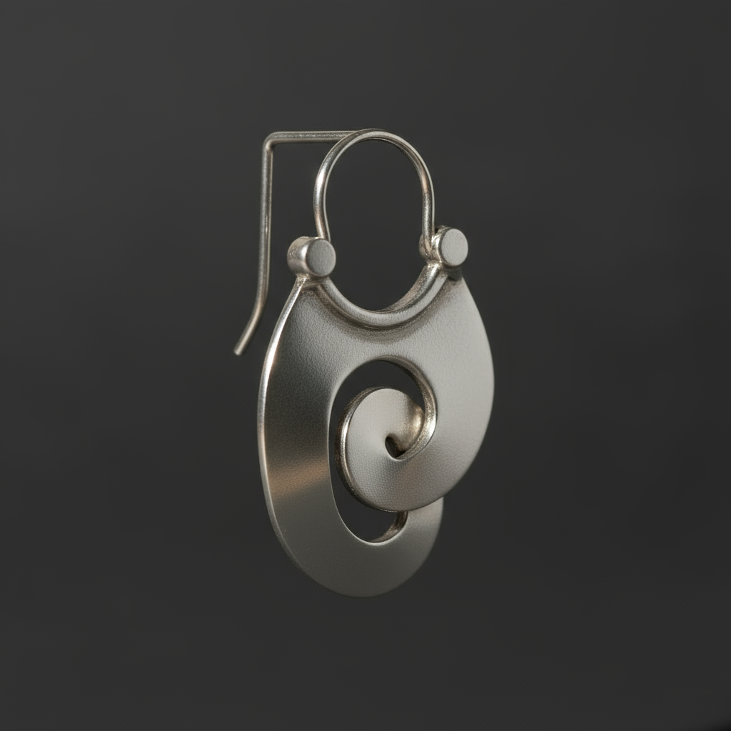 Vintage Silver Spiral Earrings