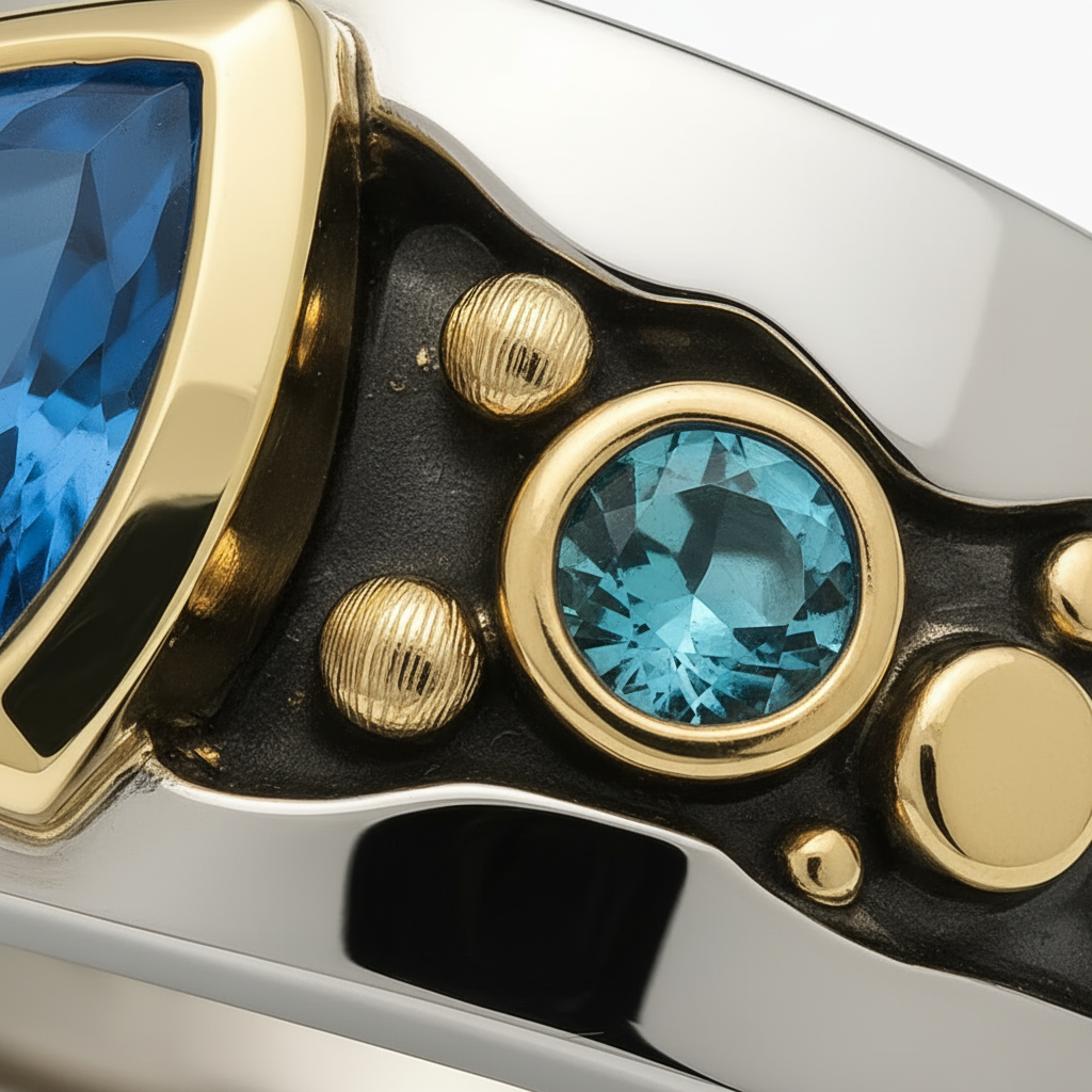 Vintage Blue Zirconia Boho Ring