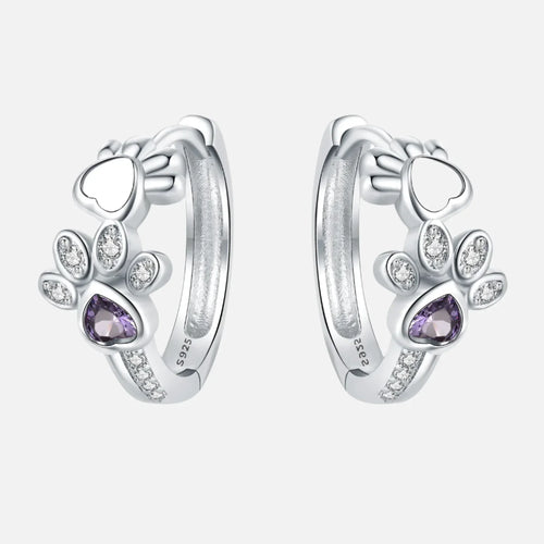 Paw Huggie Earrings in 925 Sterling Silver