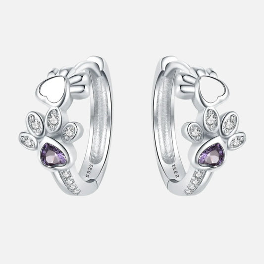 Paw Huggie Earrings in 925 Sterling Silver