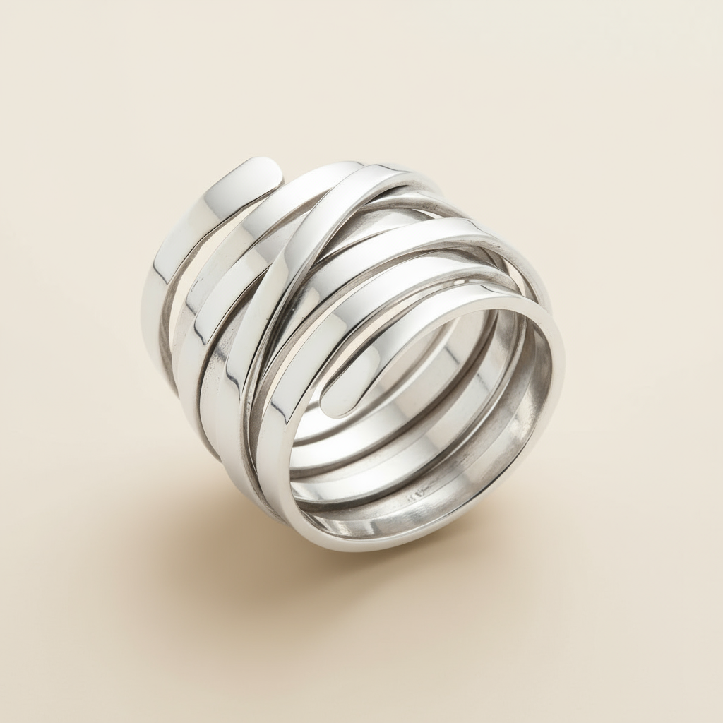 Bliss - Vintage Thick Layer Silver Ring