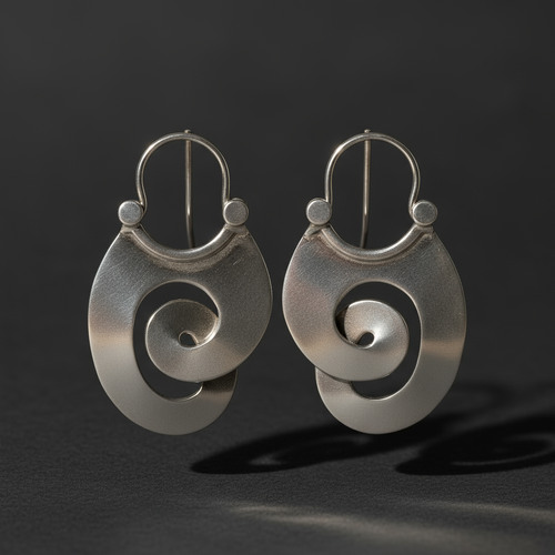 Vintage Silver Spiral Earrings