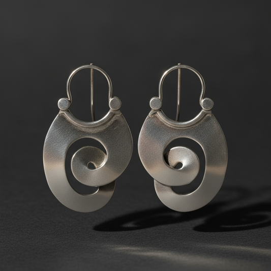 Vintage Silver Spiral Earrings