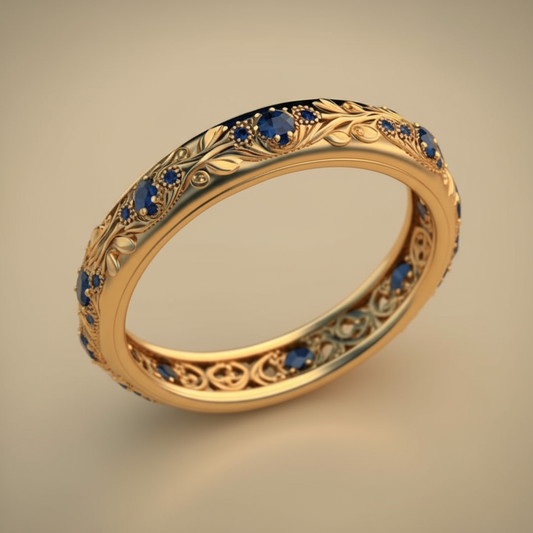 Exotic Fine Blue Zirconia Leaf Ring