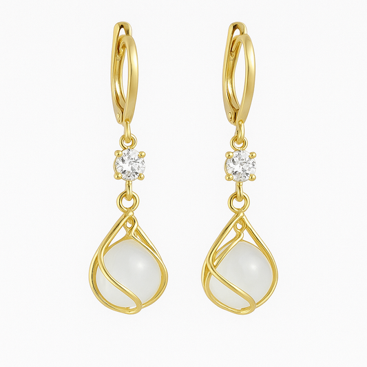 Retro Opal Drop Earrings