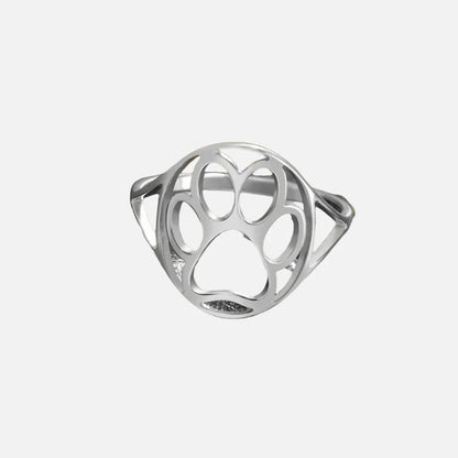 Open Paw Ring in Stainless Steel Lightweight
