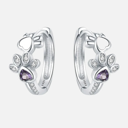 Paw Huggie Earrings in 925 Sterling Silver