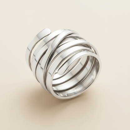 Bliss - Vintage Thick Layer Silver Ring