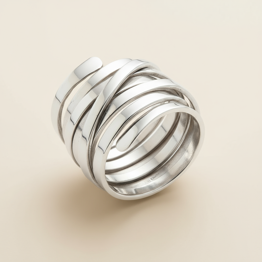 Bliss - Vintage Thick Layer Silver Ring