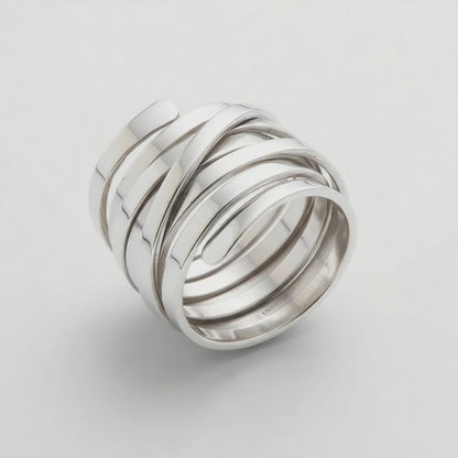 Bliss - Vintage Thick Layer Silver Ring